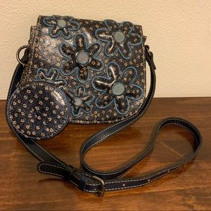 Patricia Nash Denim Daisy Crossbody Bag